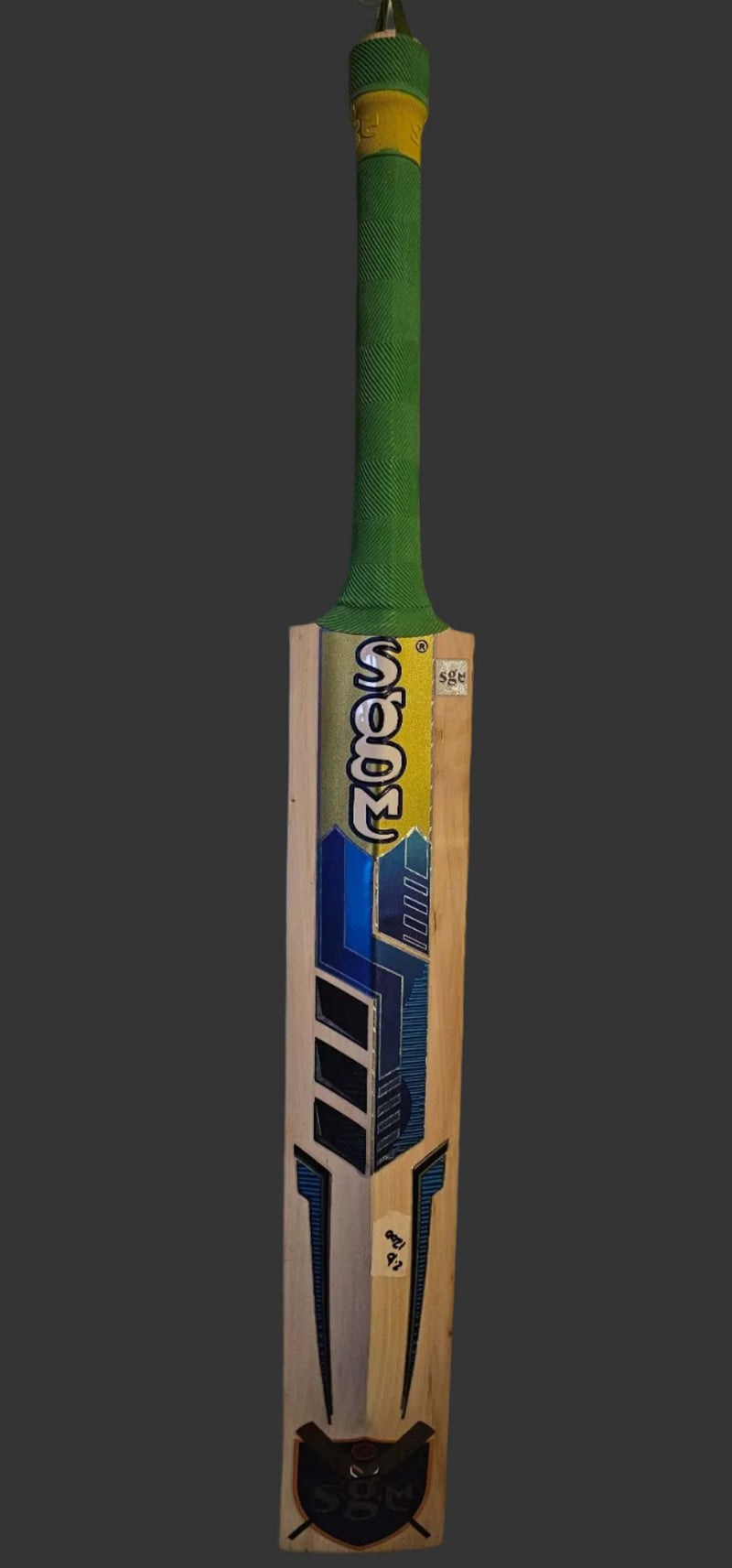 Premium cricket bats | English Willow Cricket Bat featuring vibrant design and green grip | Buy in Melbourne